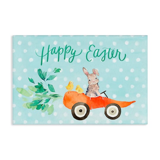 Stupell Industries Easter Carrot Car Bunny Canvas Wall Art